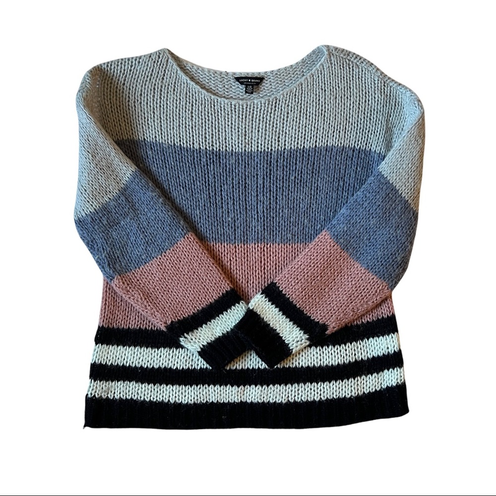 Lucky Brand Colorblocking Knit Sweater Large